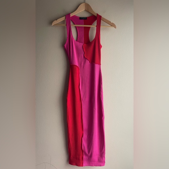 naked wardrobe Dresses & Skirts - New Naked Wardrobe Pink Red Mid Stretch Sleeveless Dress Size Medium